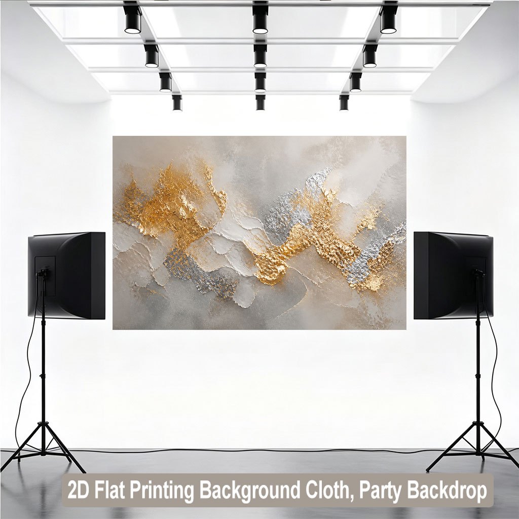 Abstract Metallic Textured Art Background Cloth Banner for Parties